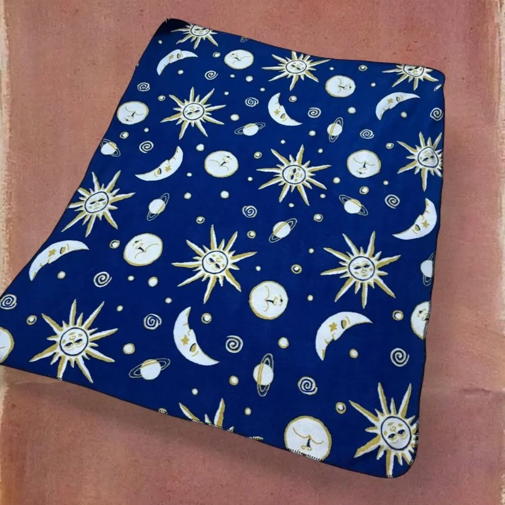 Whimsigoth Boho Astrology Zodiac Fleece Space Astronomy Throw Blanket Sun Moon